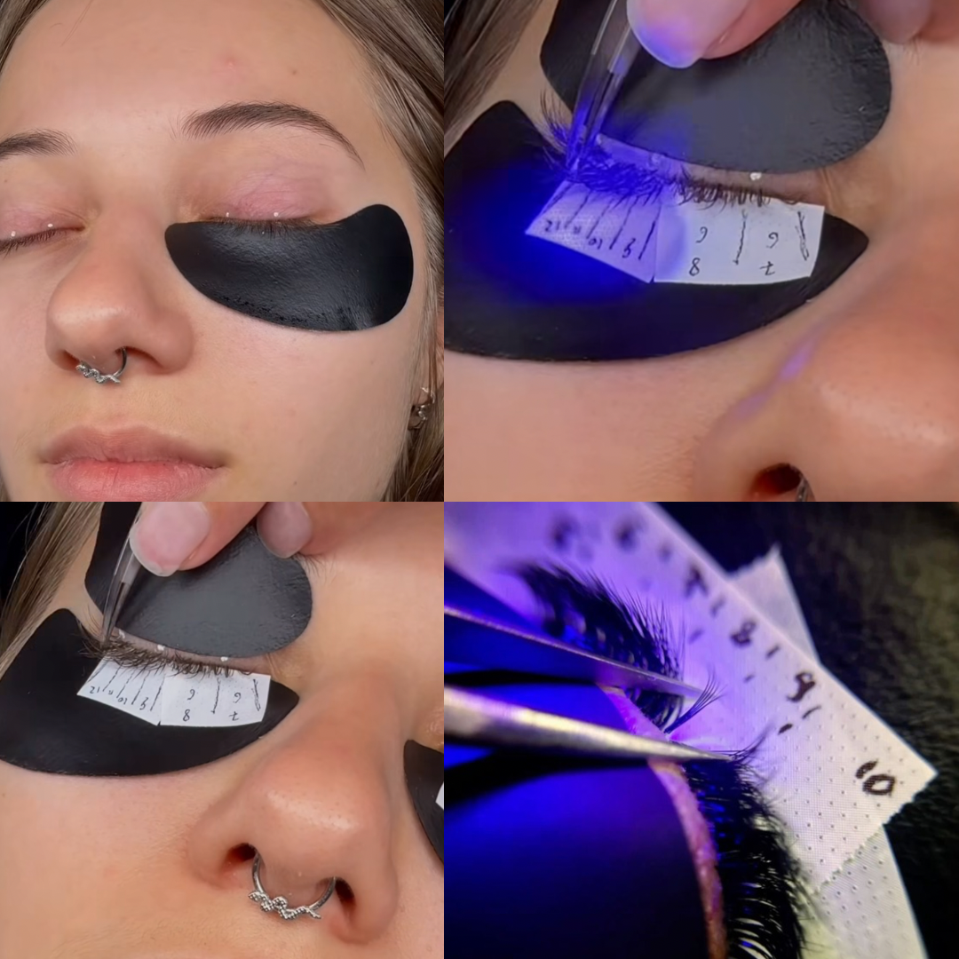 Juodi paakių padeliai LED blakstienų priauginimui - Image 2