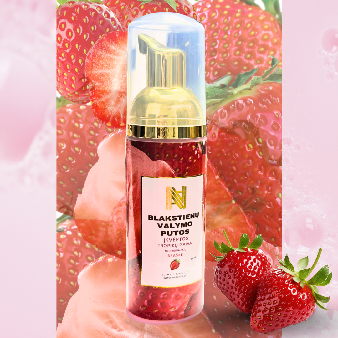 Blakstienų valymo putos, 60 ml. braškė, arbūzas, persikas - Image 2