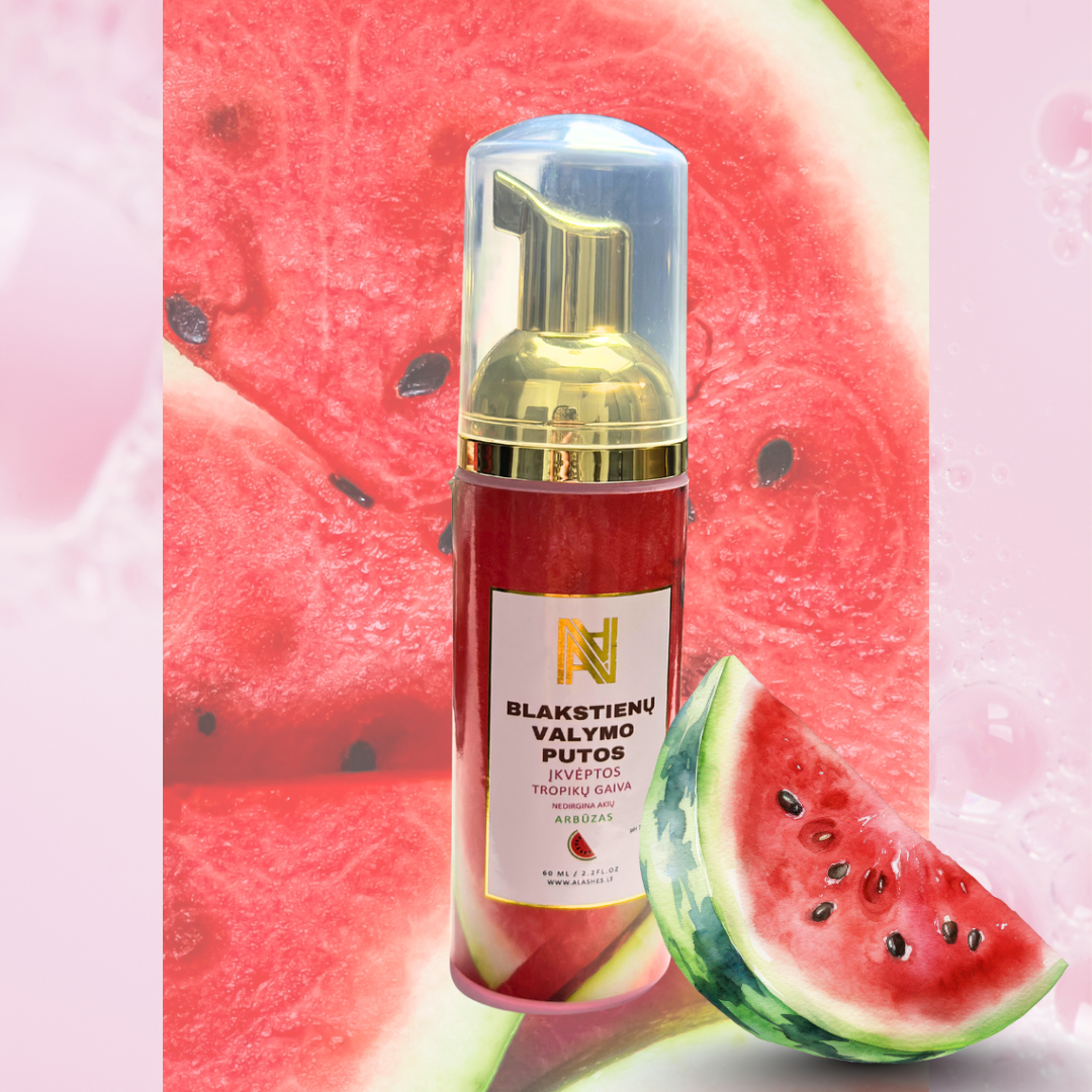 Blakstienų valymo putos, 60 ml. braškė, arbūzas, persikas - Image 4