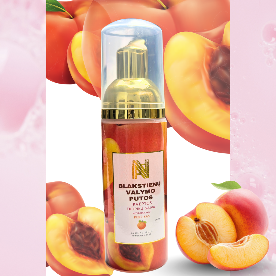 Blakstienų valymo putos, 60 ml. braškė, arbūzas, persikas - Image 3