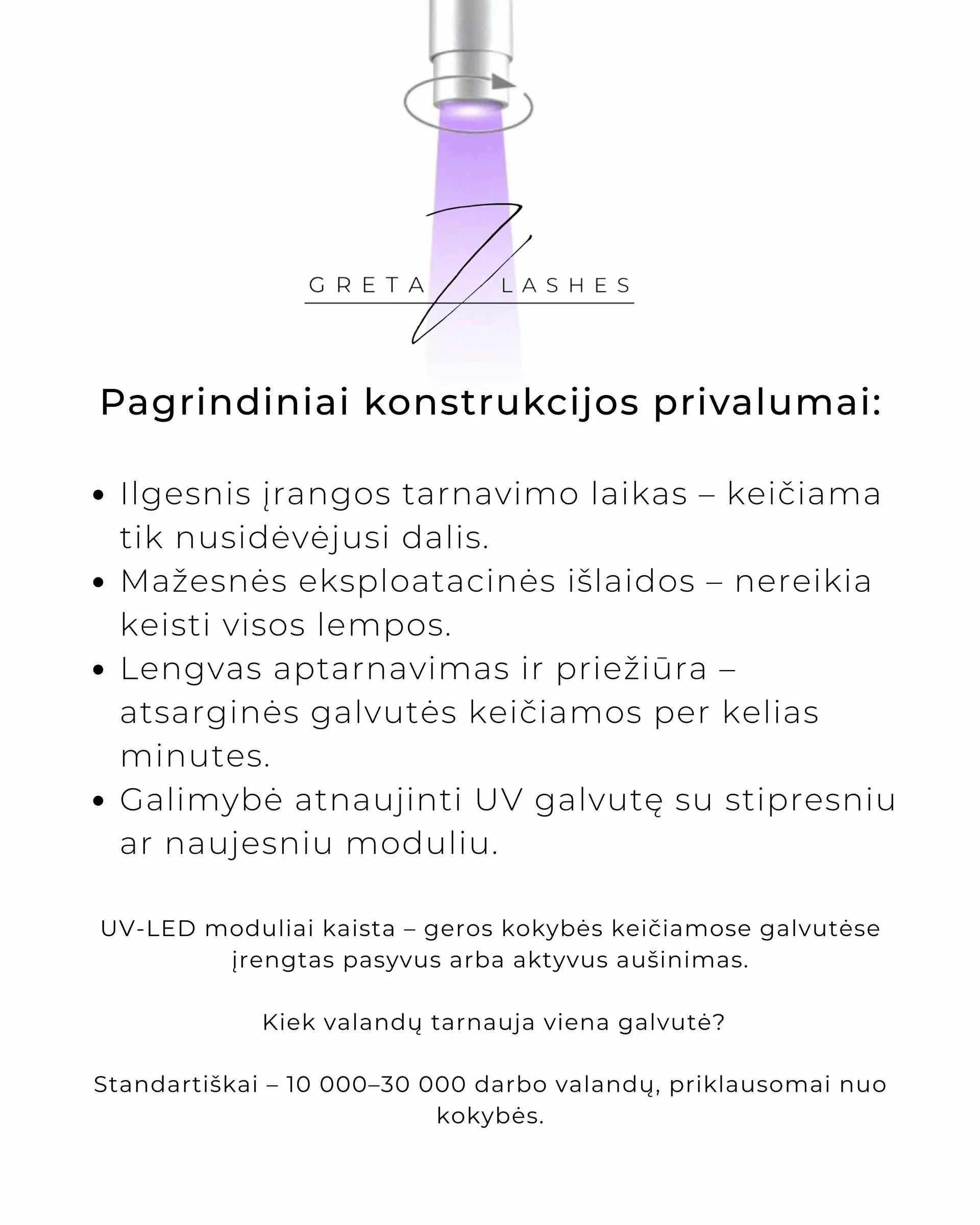 Gretalashes UV/LED Lempa blakstienų priauginimui + klijai - Image 3