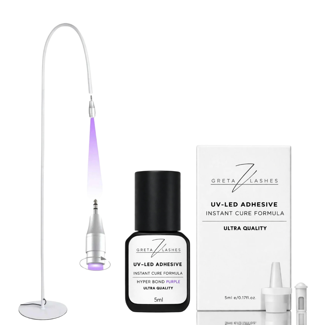 Gretalashes UV/LED Lempa blakstienų priauginimui + klijai