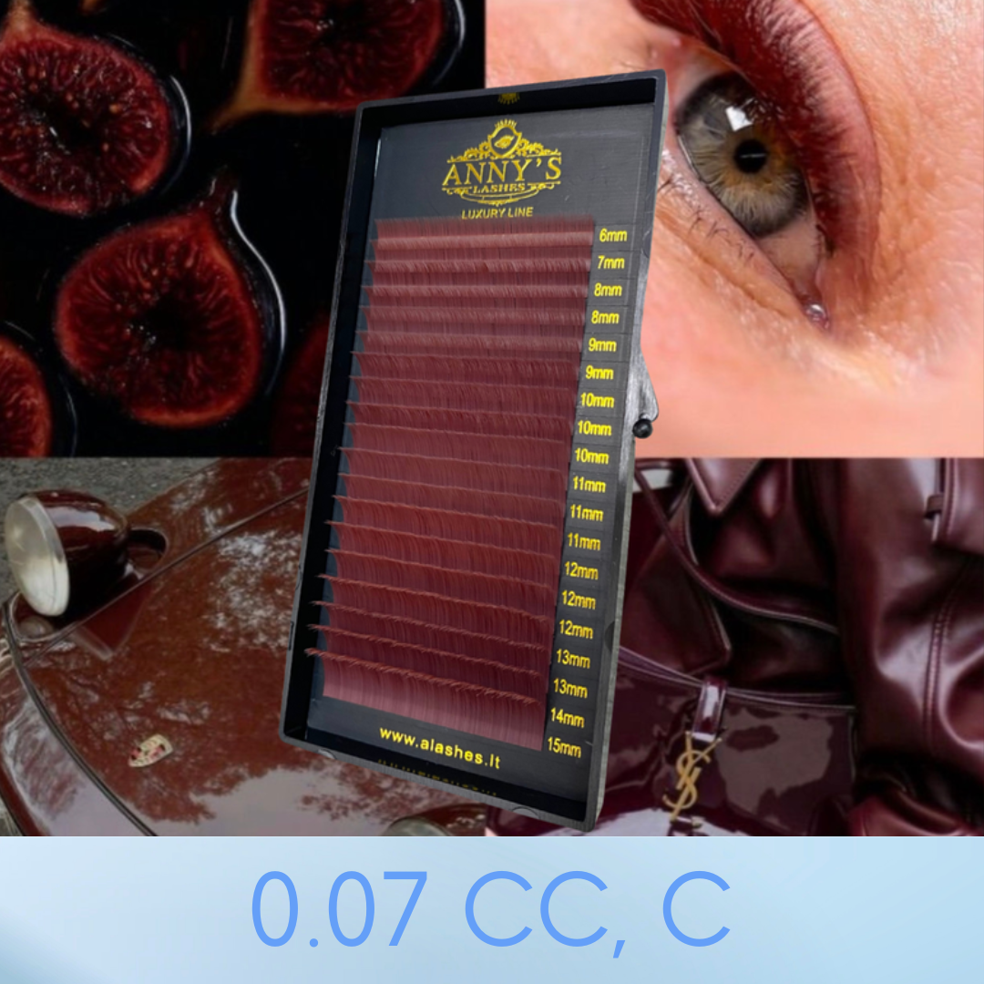Burgundy spalva ANNY’S LASHES LUXURY BLAKSTIENOS